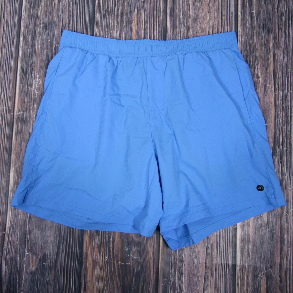 Prana NEW NWT Mens Large Blue Peak To Pavement 6" Athletic Shorts Hiking Run Gym